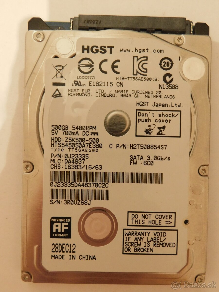 HGST HDD-Z5K500-500 / HTS545050A7E380 - 500GB