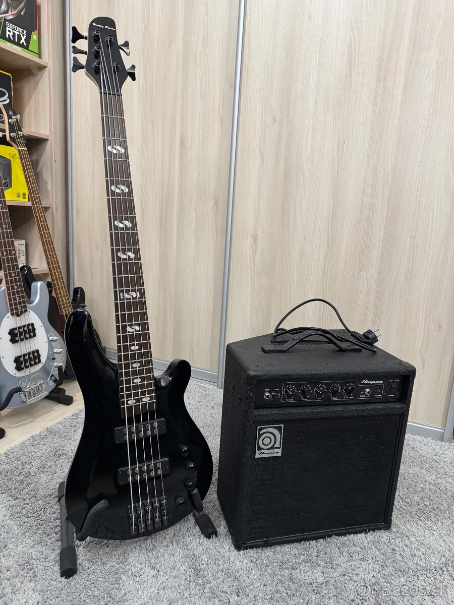 basgitara HARLEY BENTON 5 strunová + kombo AMPEG BA-108