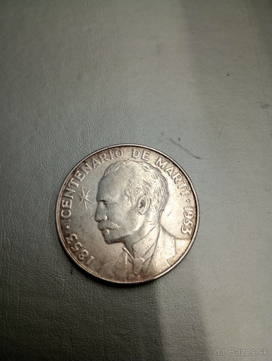 1 Peso Cuba 1953 Centenario de Martí