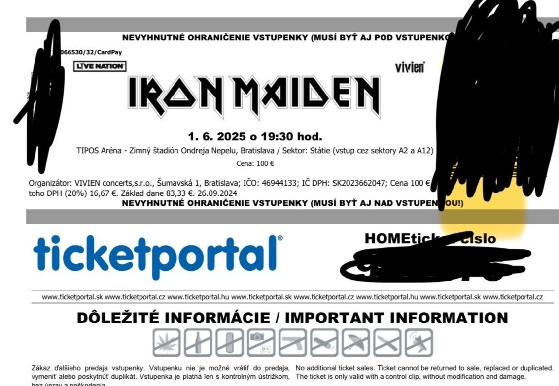 IRON MAIDEN - Bratislava, 6x státie priamo pod pódiom