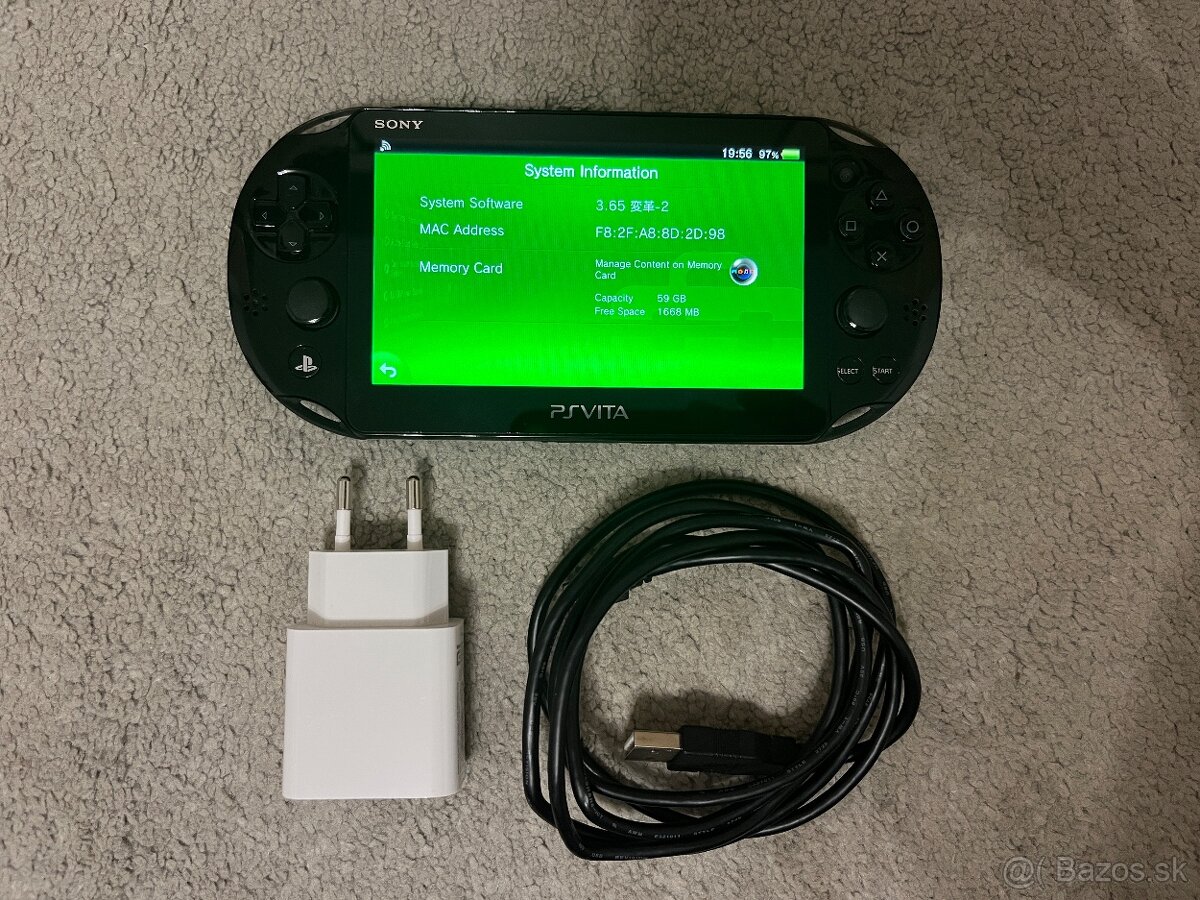 P: PlayStation VITA Slim (FLASH) + 64GB karta plná hier