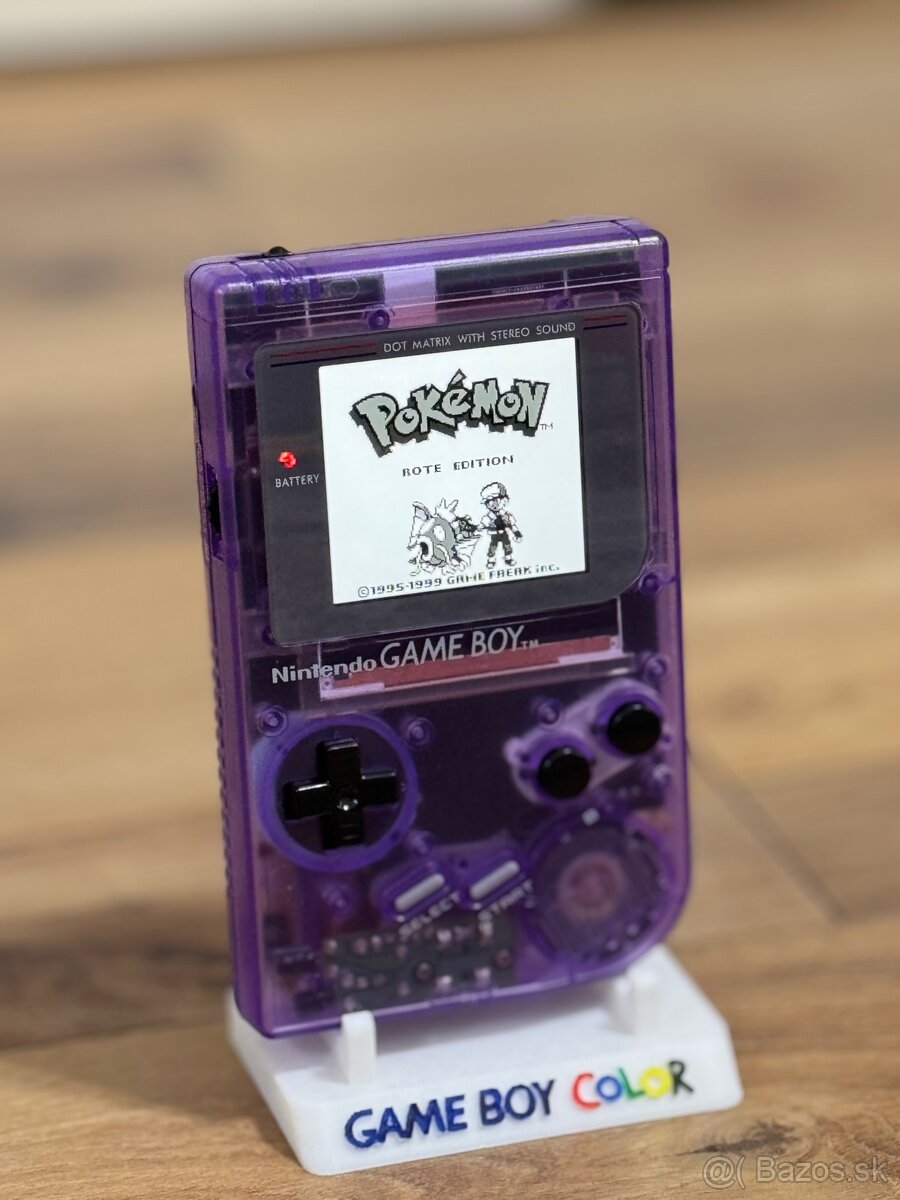 Nintendo Gameboy - IPS Display - fialovy priehladny