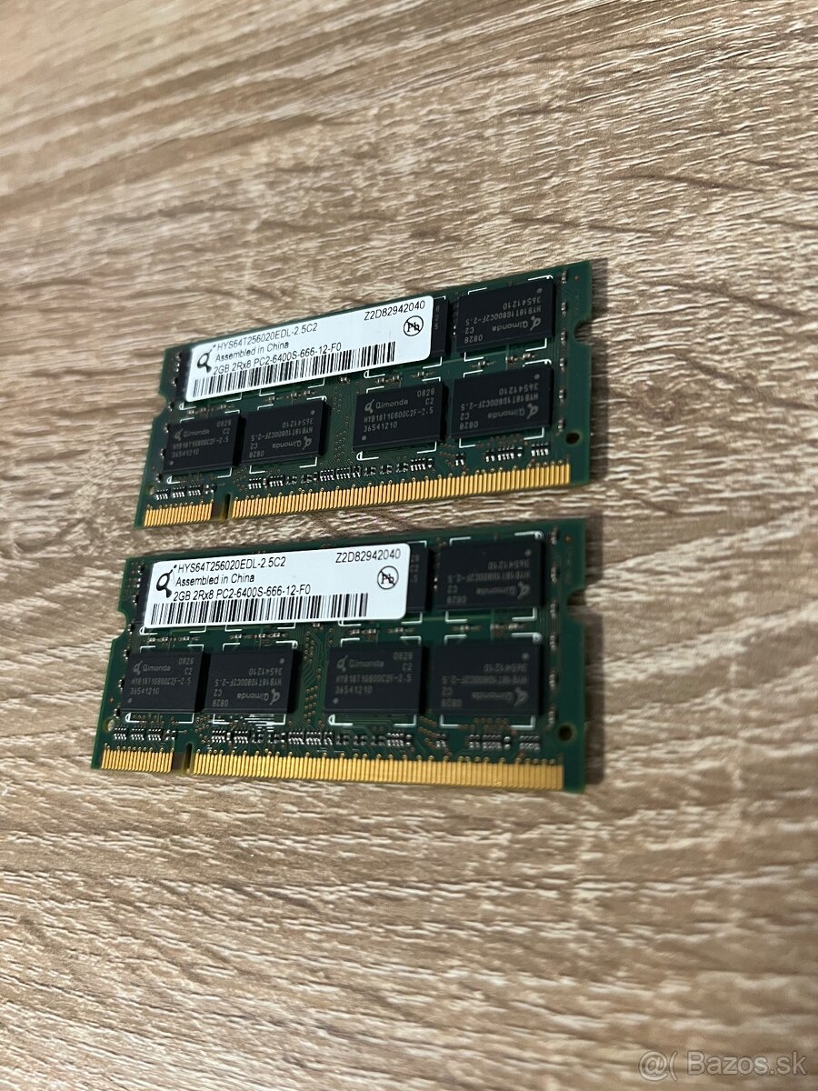 2GB 2Rx8 PC2 6400s DIM RAM DDR2 (pár)