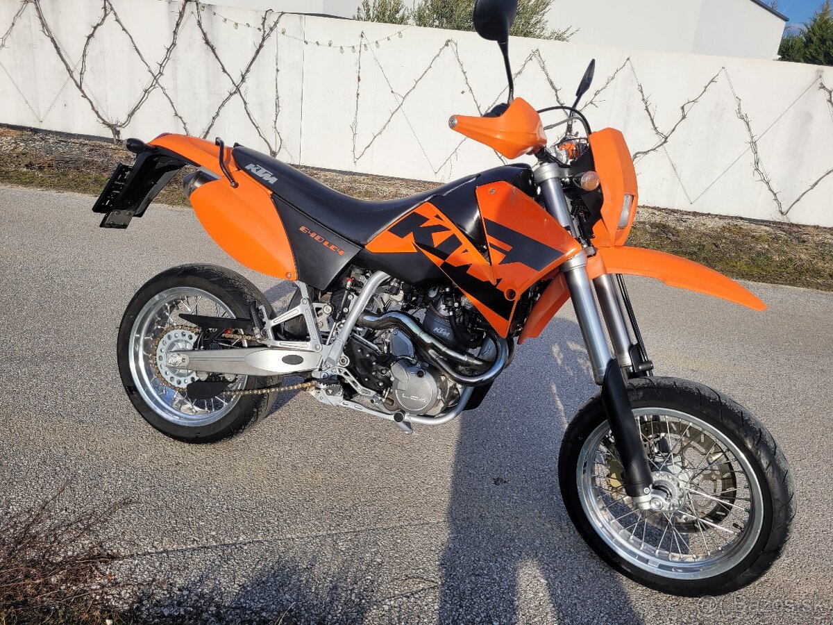 KTM 640 LC4 Supermoto, el. štartér 2004, akrapovič