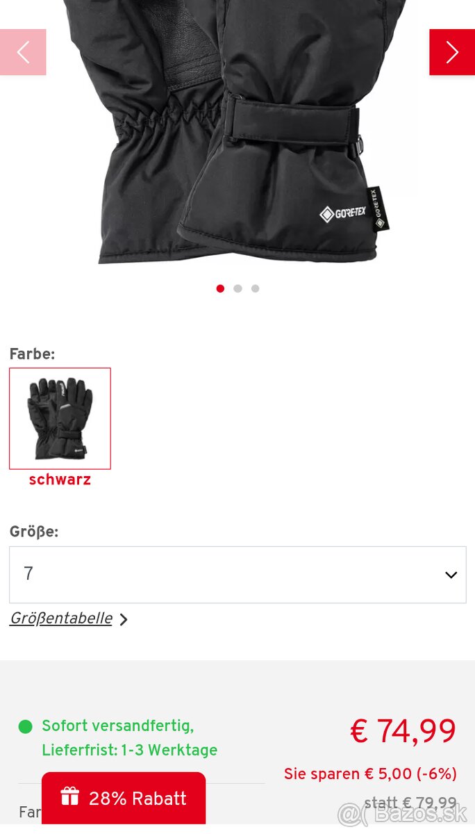 NOVE rukavice REUSCH GTX velkost 10 / XL