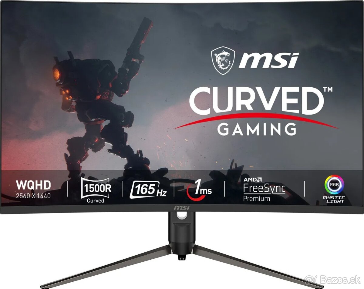 LCD monitor 31,5" MSI Optix 2K 165hz Curved