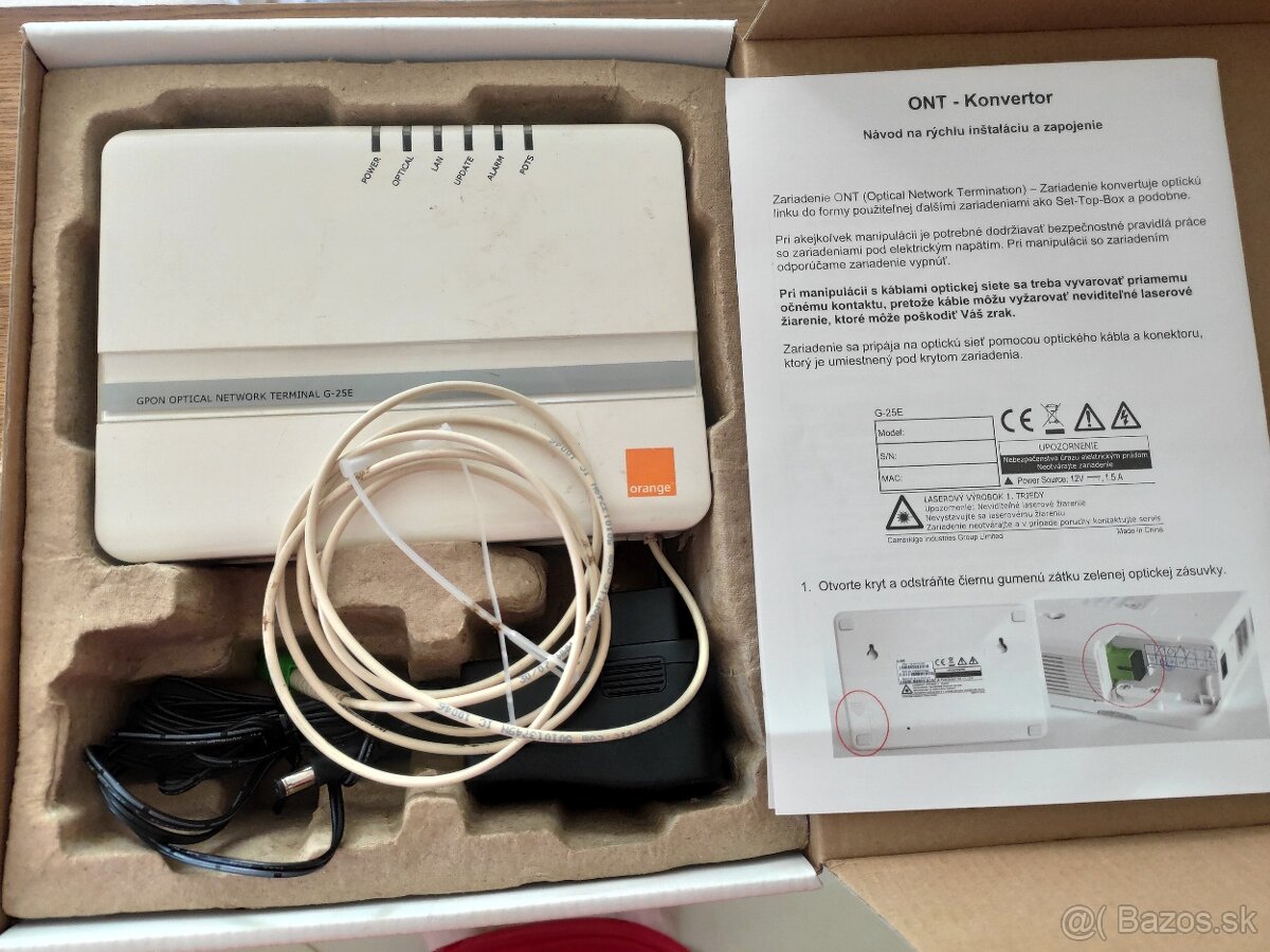 Optický konvertor GPON ONT G-25E (od ORANGE)