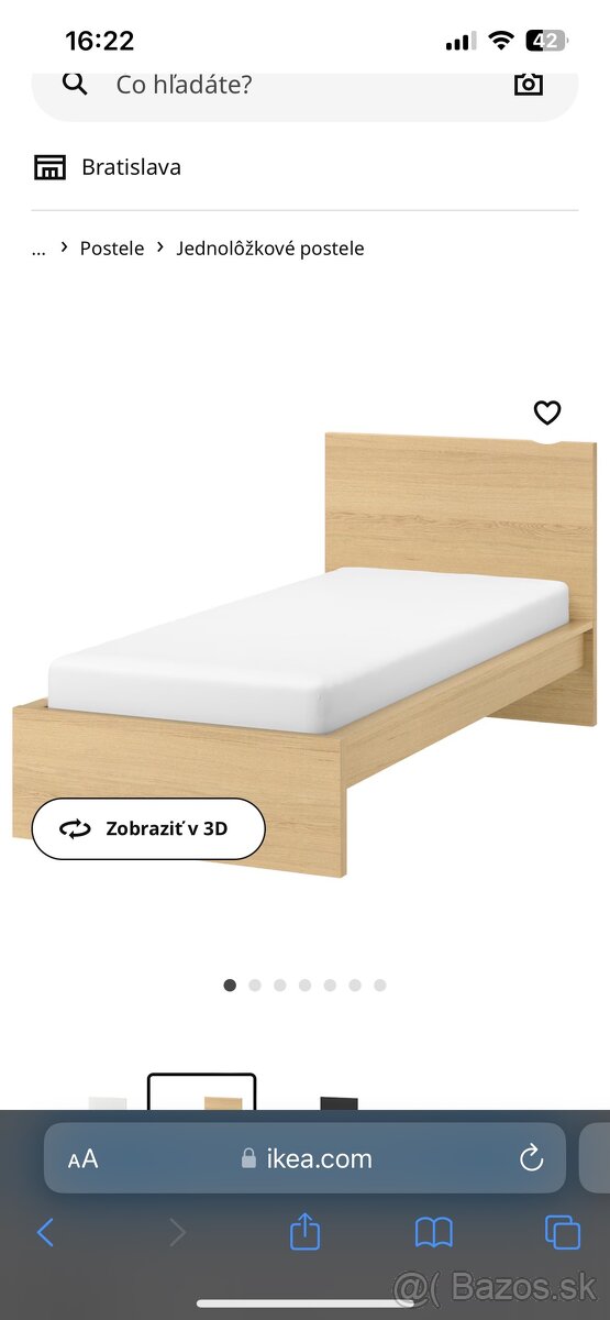 Predám-Dve jednolôžkové postele-IKEA-90x200 cm Nitra