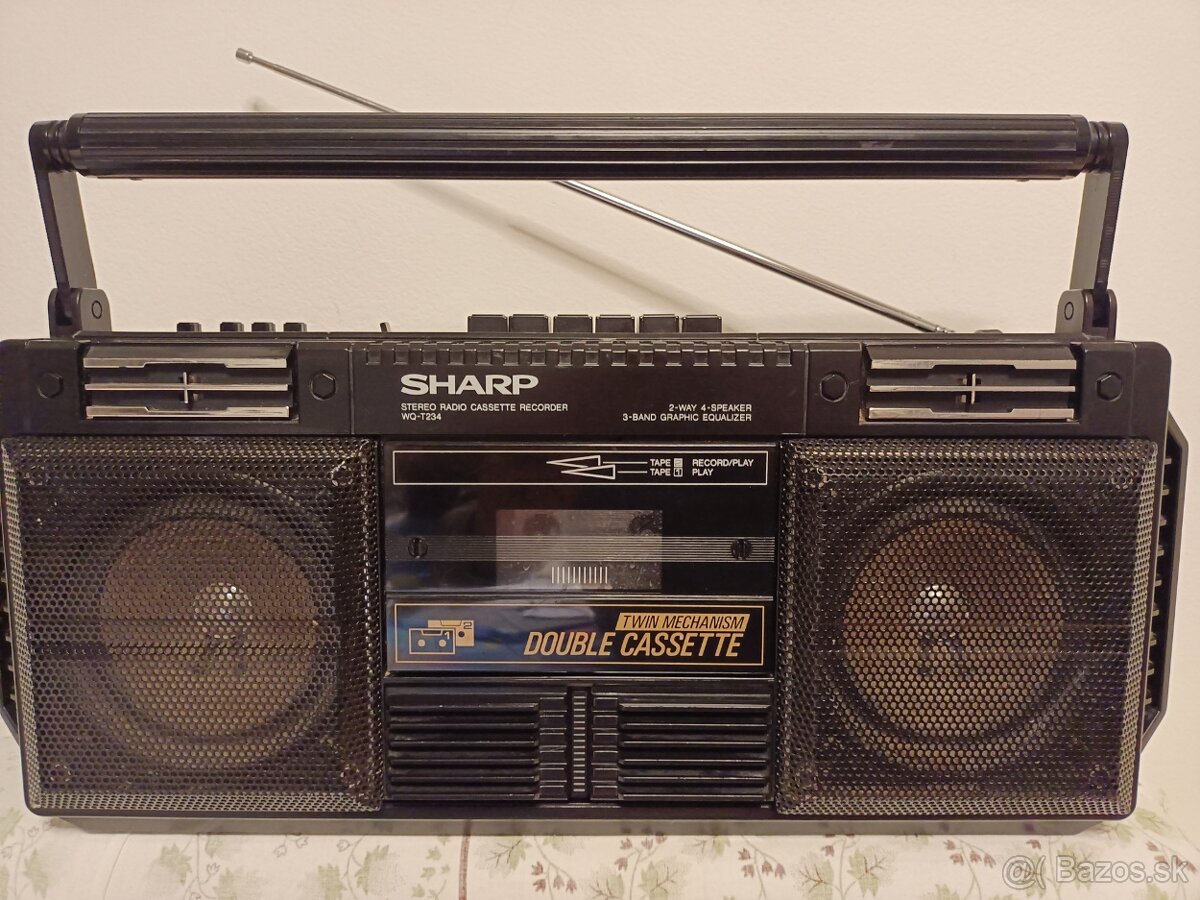 Sharp QW 234H(bk) radiomagnetofon retro kazeťák