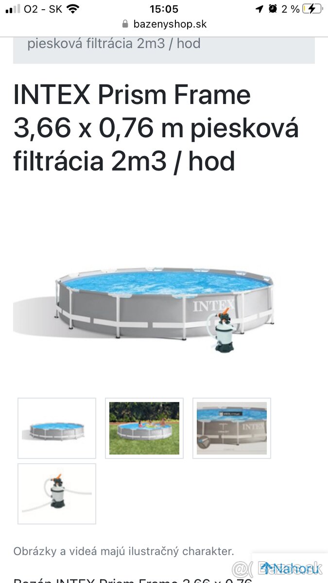 Predám bazén s pieskovou filtráciou