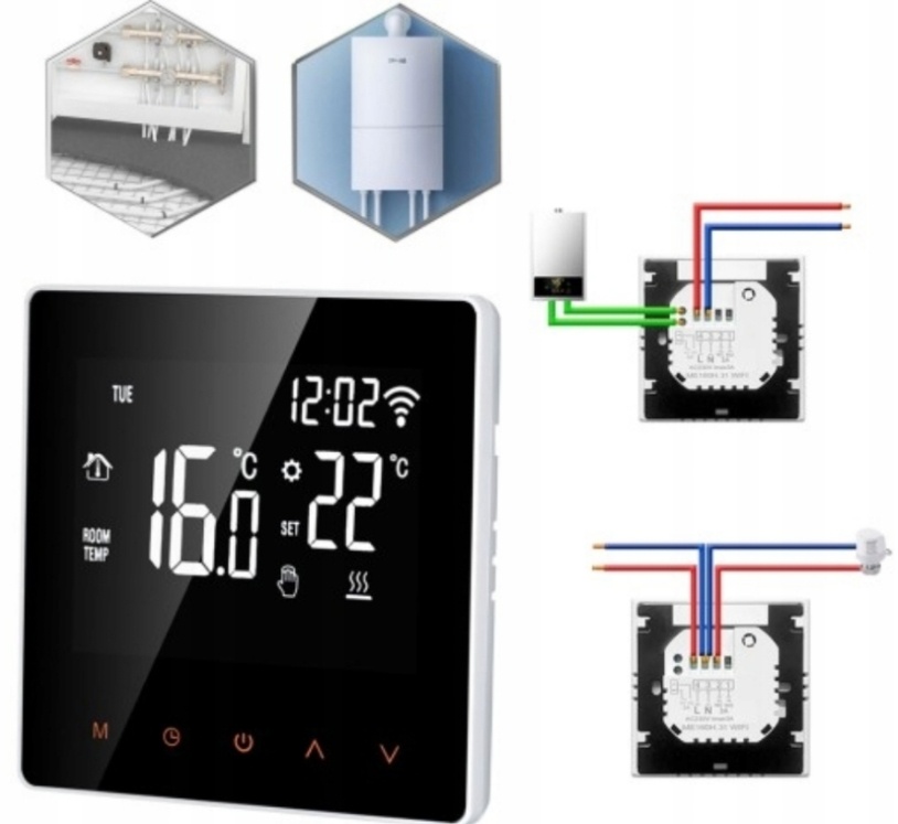 LCD izbový termostat podomietkovy