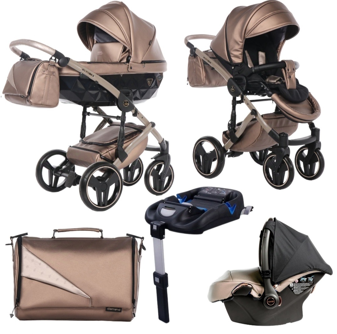 Kočík 2v1 Jumana Fluo line Rose gold + vajíčko s Isofix