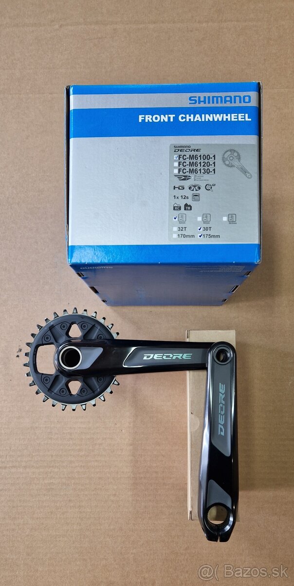 NOVÉ kľuky Shimano FC-M6100-1, 1x12 / 30Z / 175mm