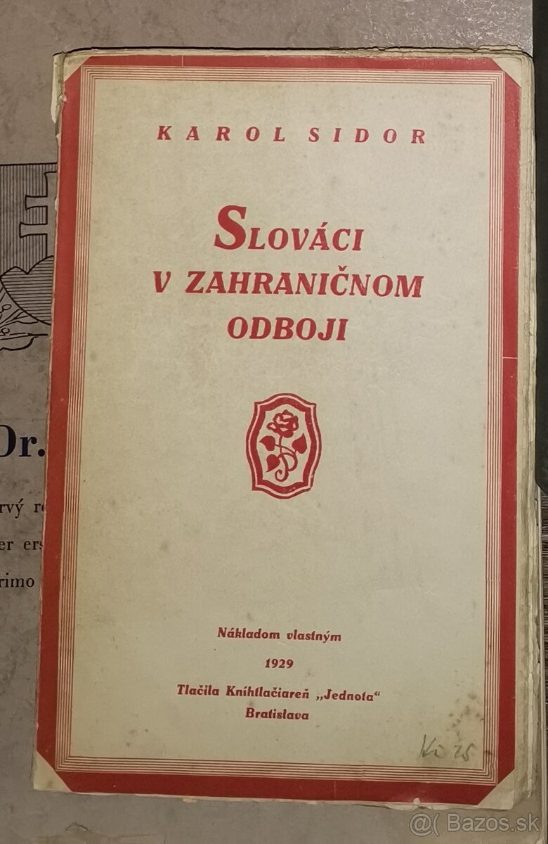 PREDÁM knihu Karol Sidor Slováci v zahraničnom odboji