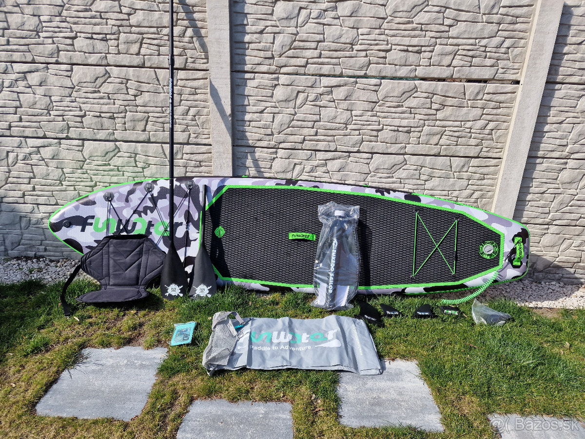 Paddleboard Funwater Green Camouflage + adaptér na kompresor