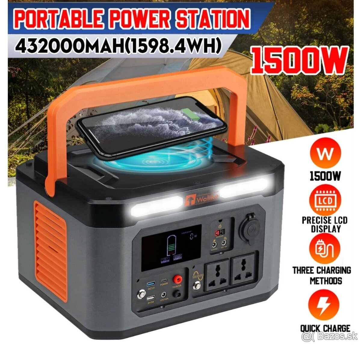 Generátor energie - špičková hodnota 1 500W, 1598,4Wh