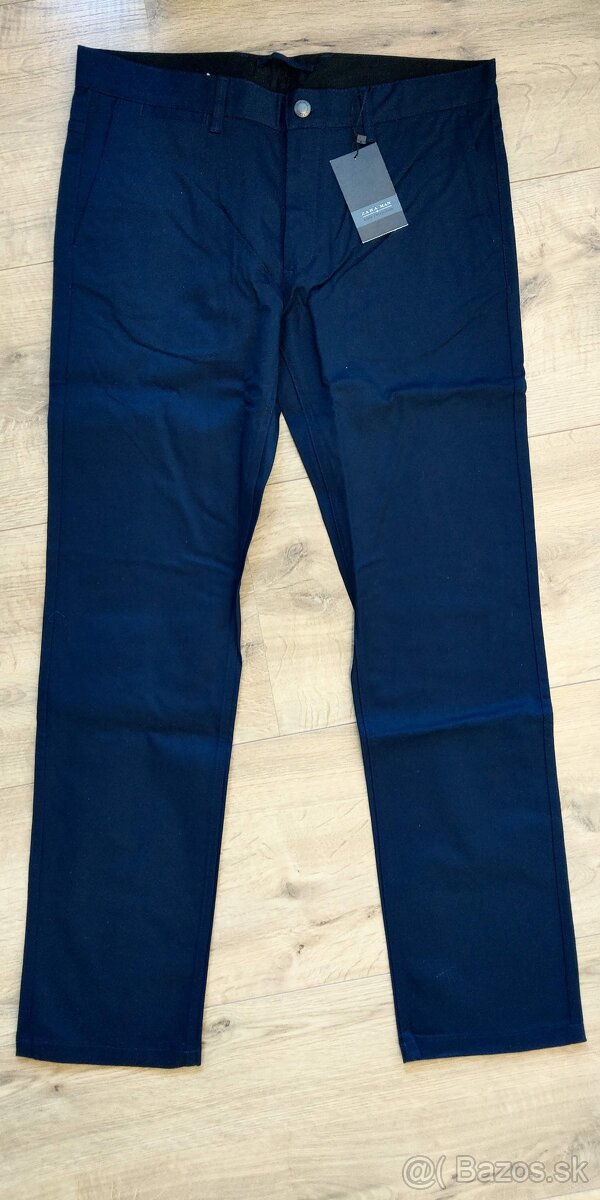 NOVE Panske chinos nohavice Zara modre 34/34