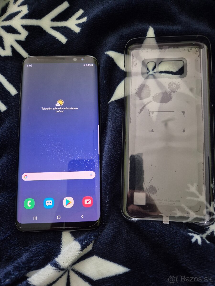 Samsung S8+ čierny v zachovalom stave na displeji fólia a no