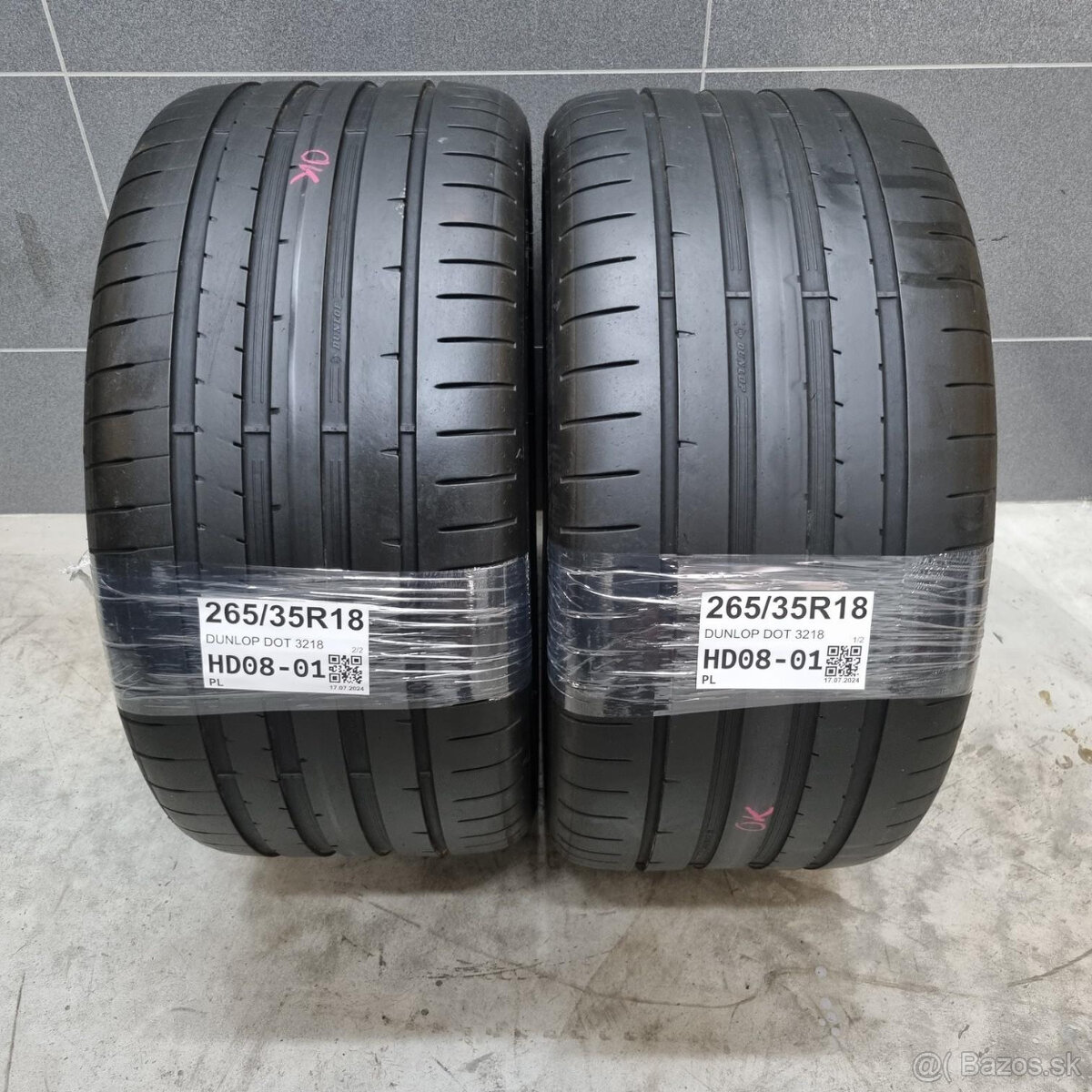 Letné pneumatiky 265/35 R18 DUNLOP DOT3218