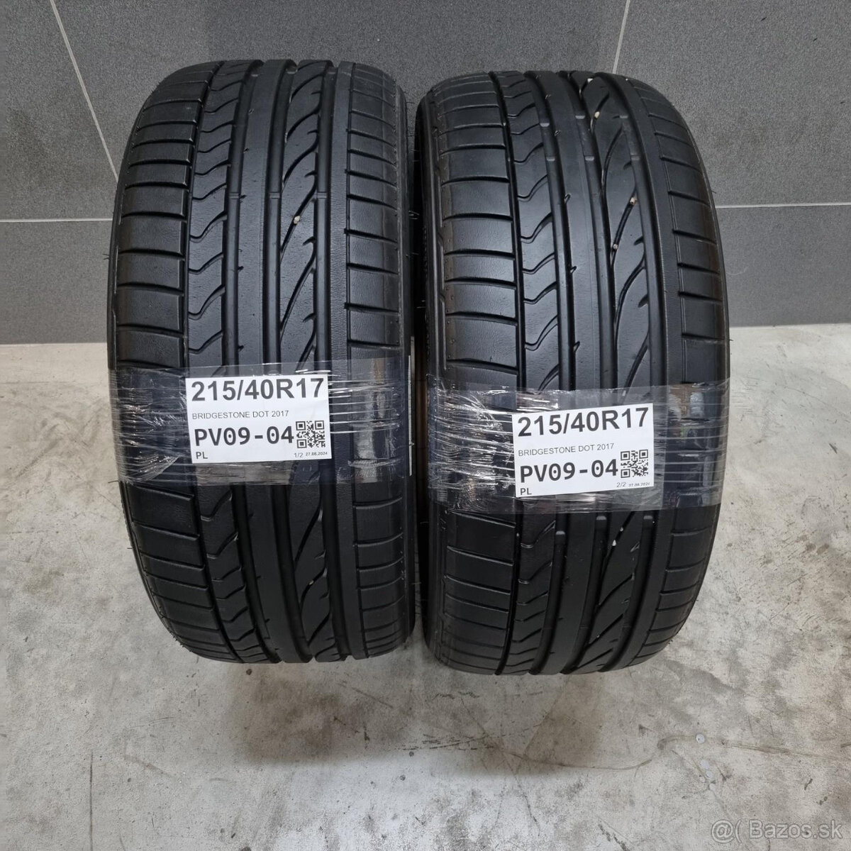 Letné pneumatiky 215/40 R17 BRIDGESTONE DOT2017