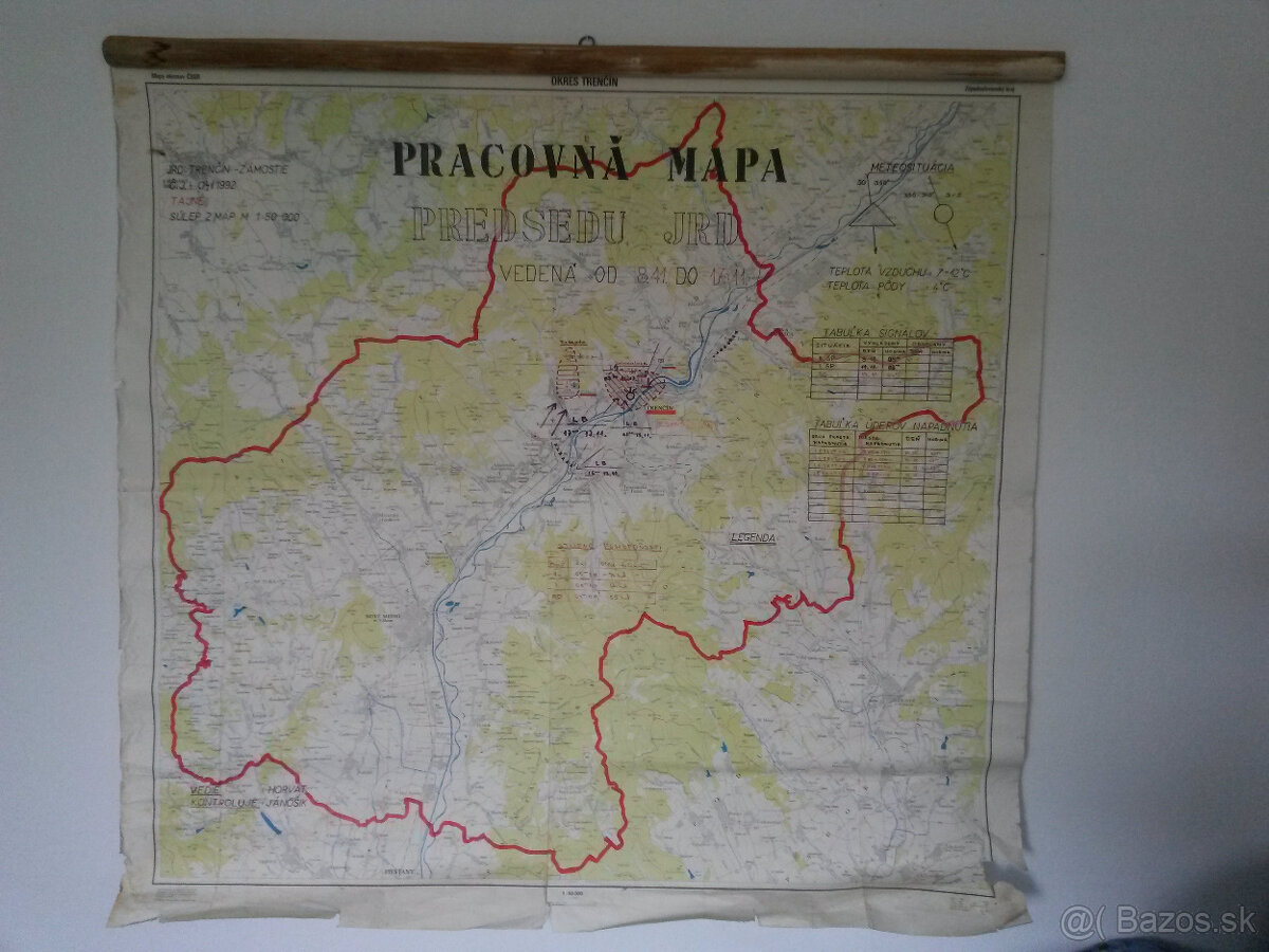 Socialistická nástenná mapa JRD