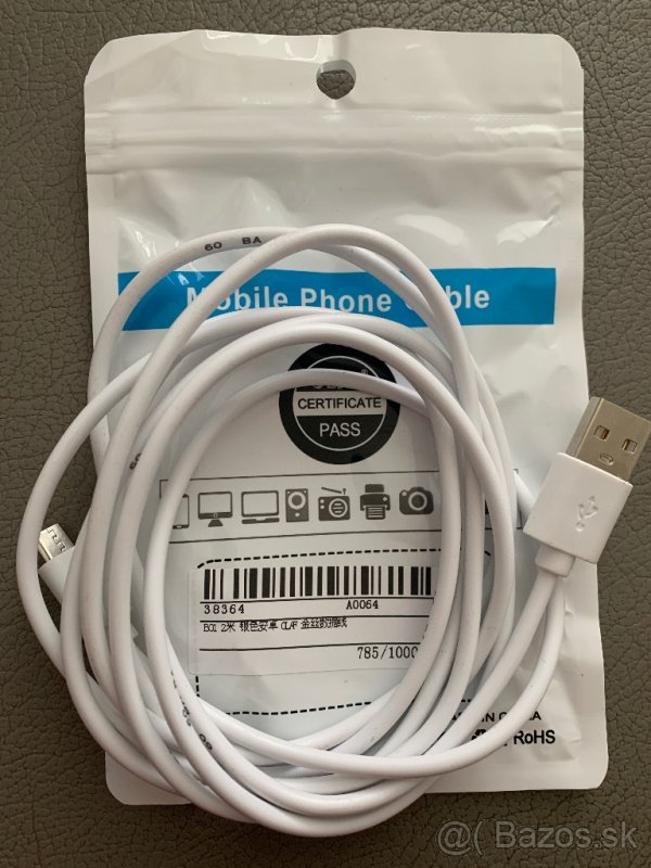 Micro usb kabel 2m