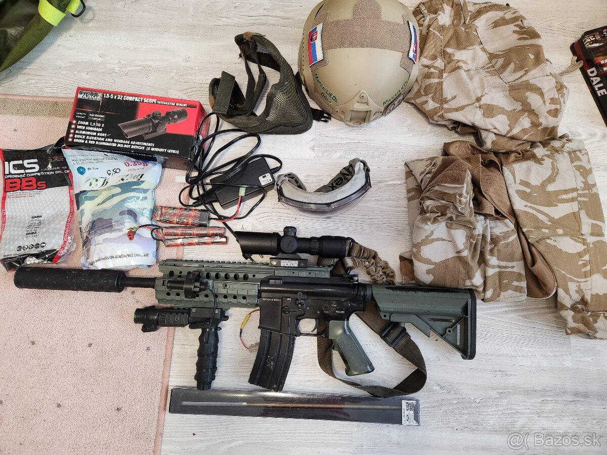 Samopal M4 Airsoft a komplet prislušenstvo