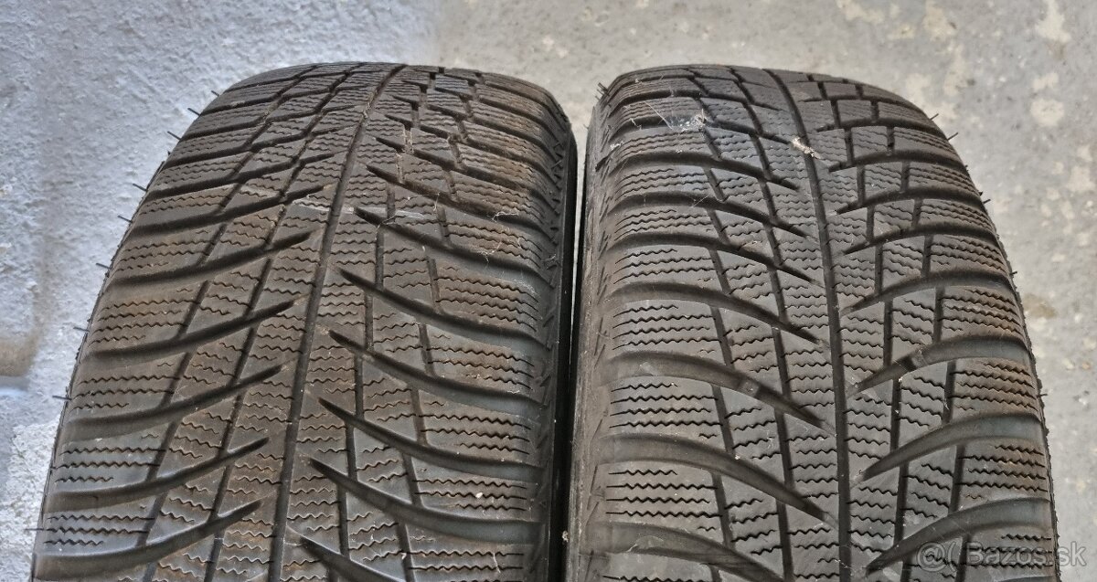 Predám 2+2ks zimné pneu BRIDGESTONE+PIRELLI