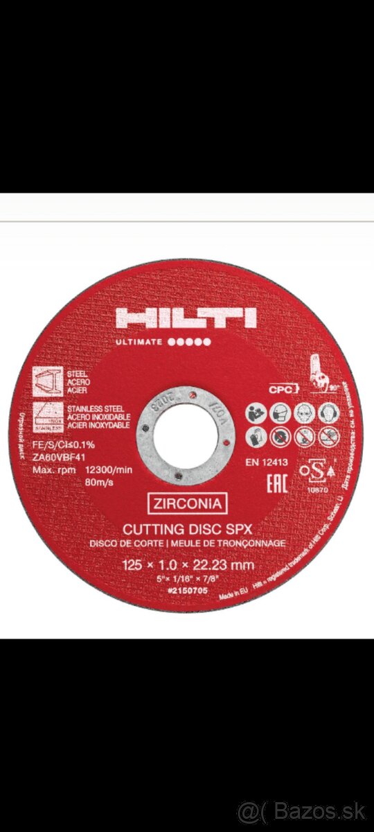 Predám rezné kotúče hilti 125x1.0