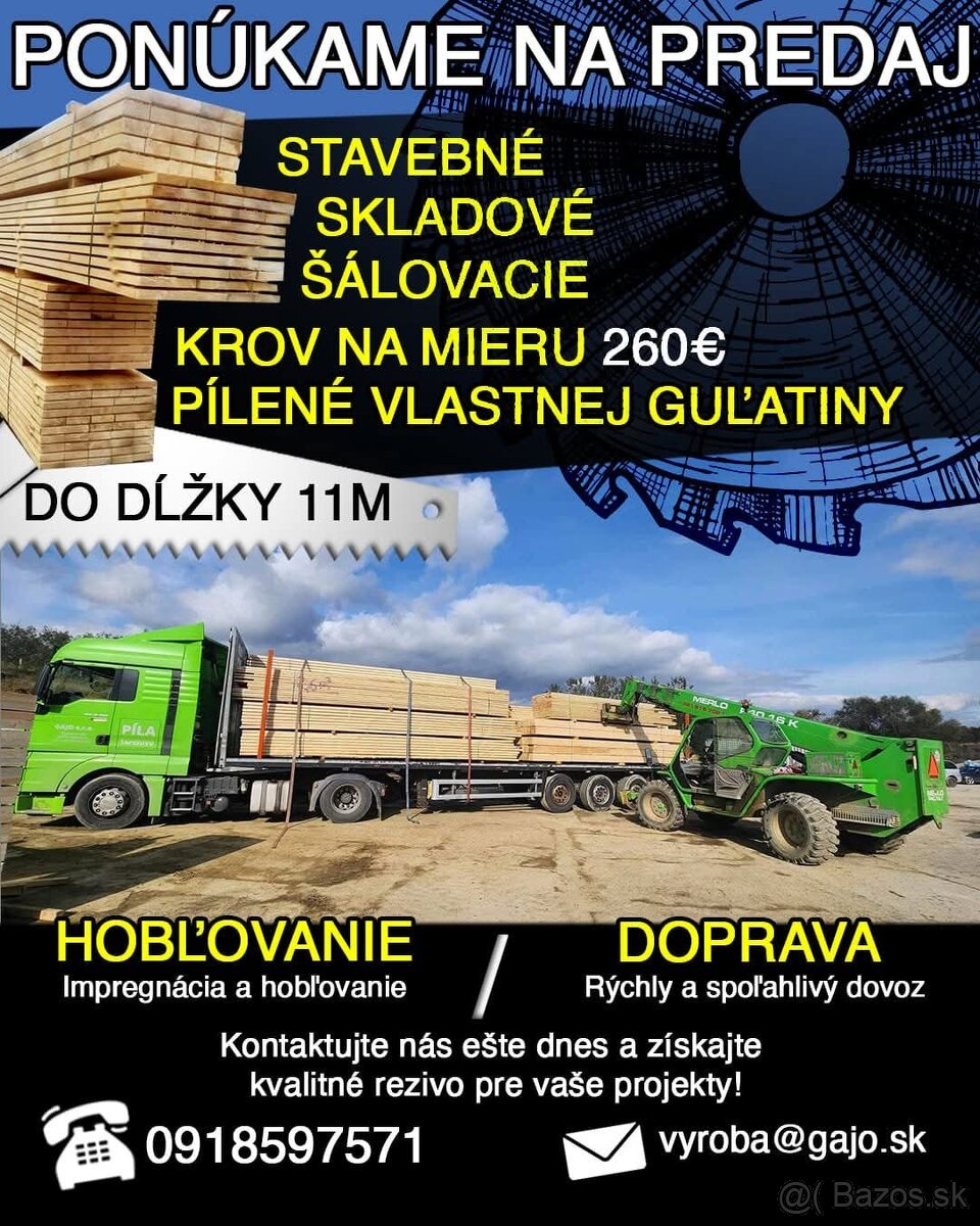 Stavebne rezivo a krovy 265€ 