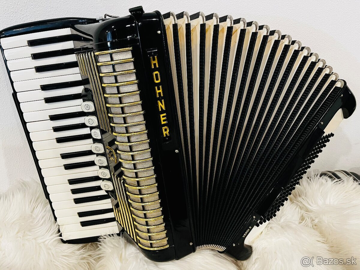 Predám krásny akordeón Hohner VERDI II 96 basový, top stav-