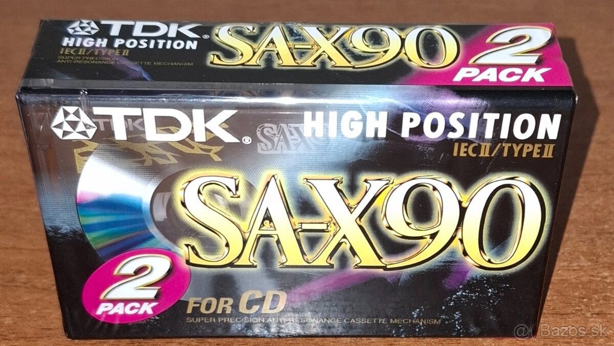 Audiokazety TDK SA-X 90 (Chrome) 1998 / Nové-Zabalené