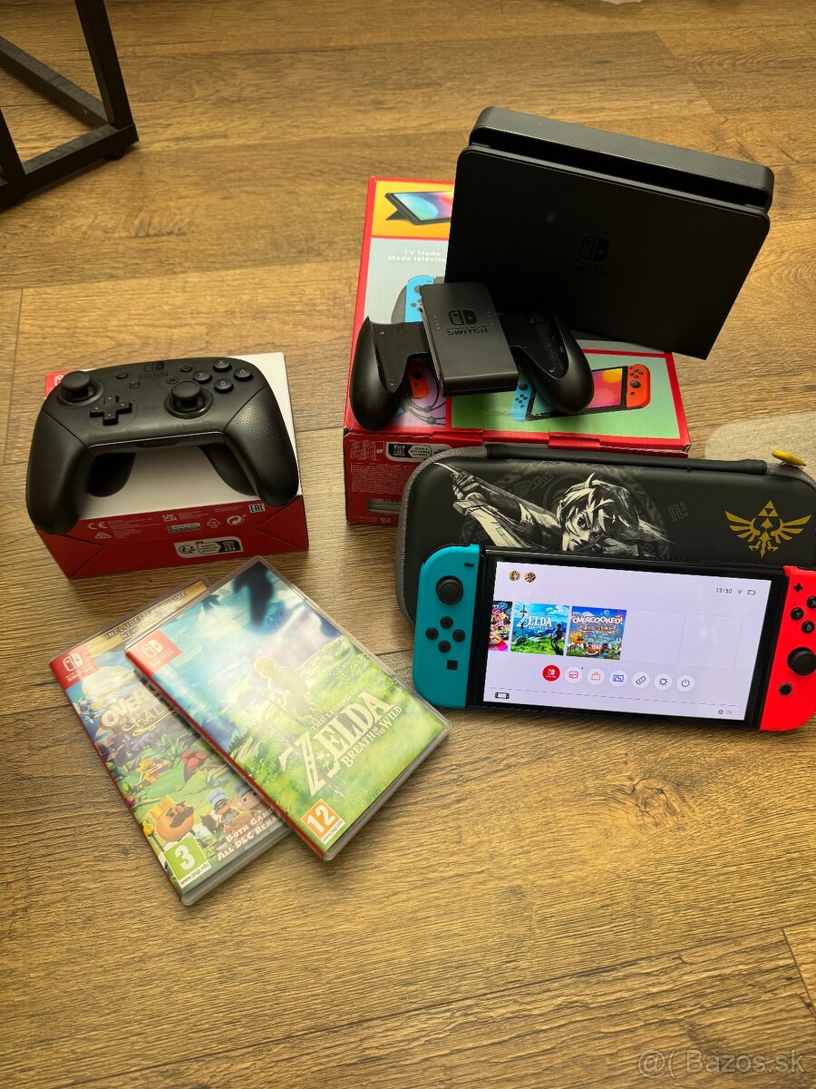 Nintendo Switch Oled + Nintento Controller + Hry