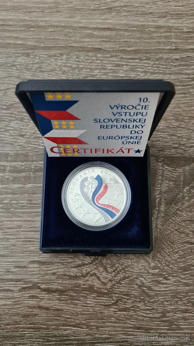 Medaila - 10. výročie vstupu SR do EÚ - proof