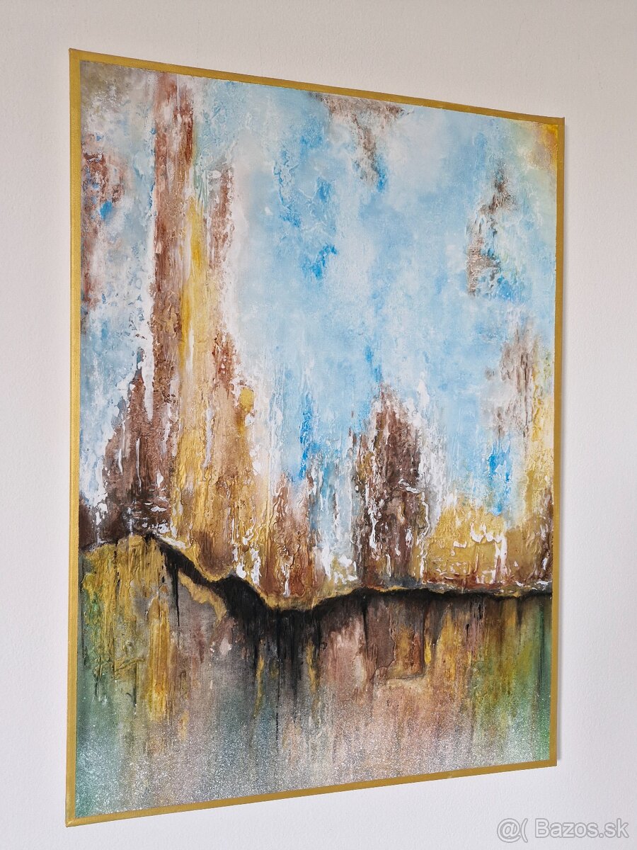 Abstraktný obraz štrukturovaný 70x40cm G