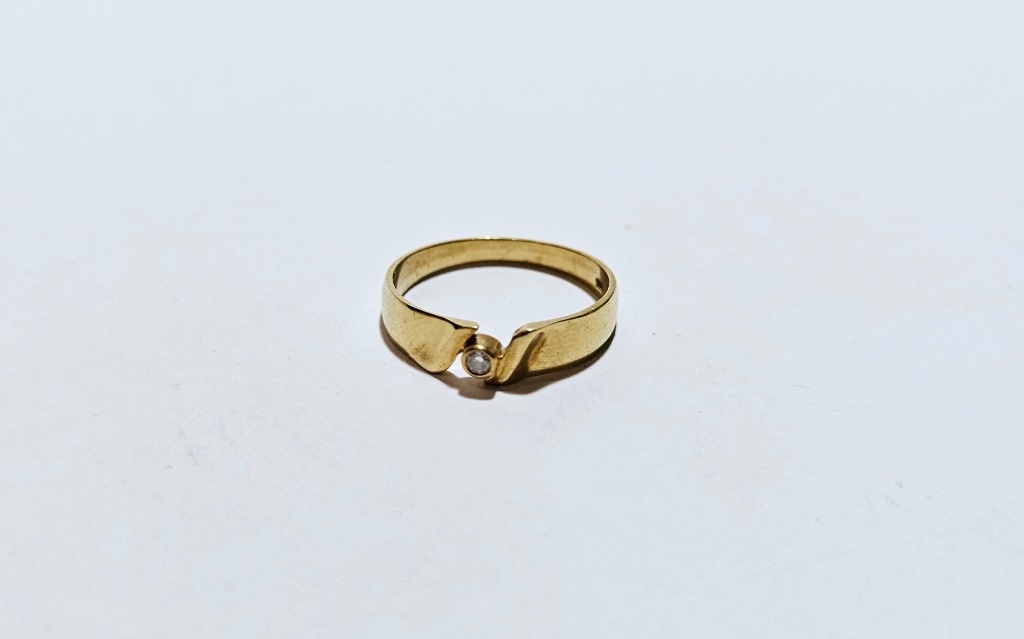 14k zlatý prsteň 0,04ct  ✨✨✨