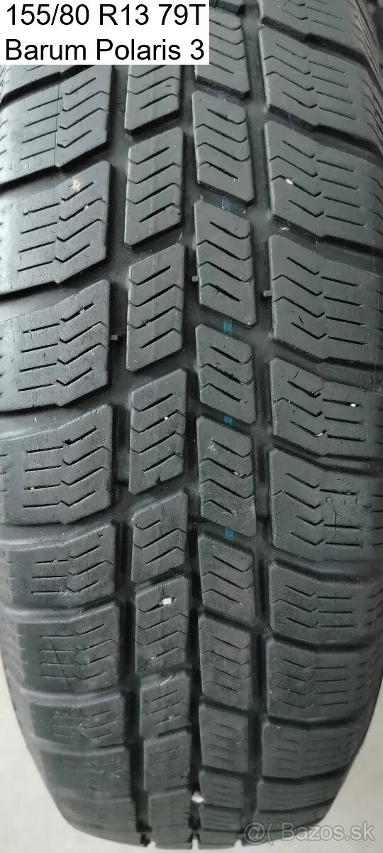 Predám 1 zimnú pneumatiku 155/88 R13 79T Barum