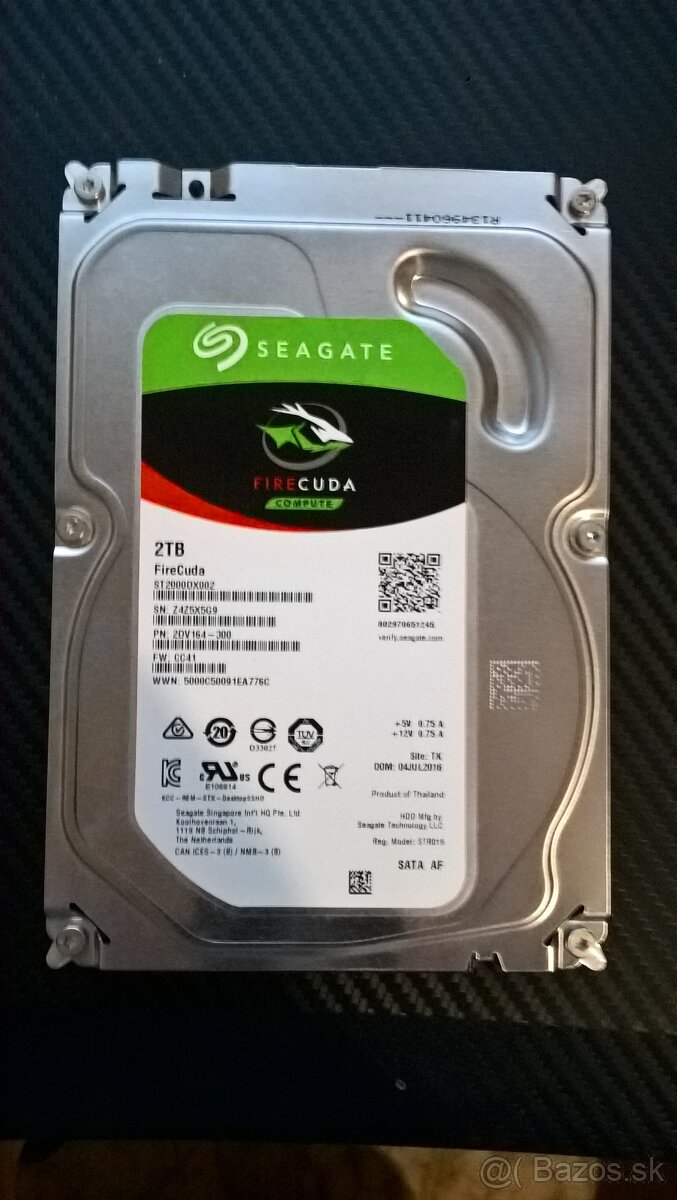 Seagate SSHD 2TB Desktop FireCuda Guardian 3,5"