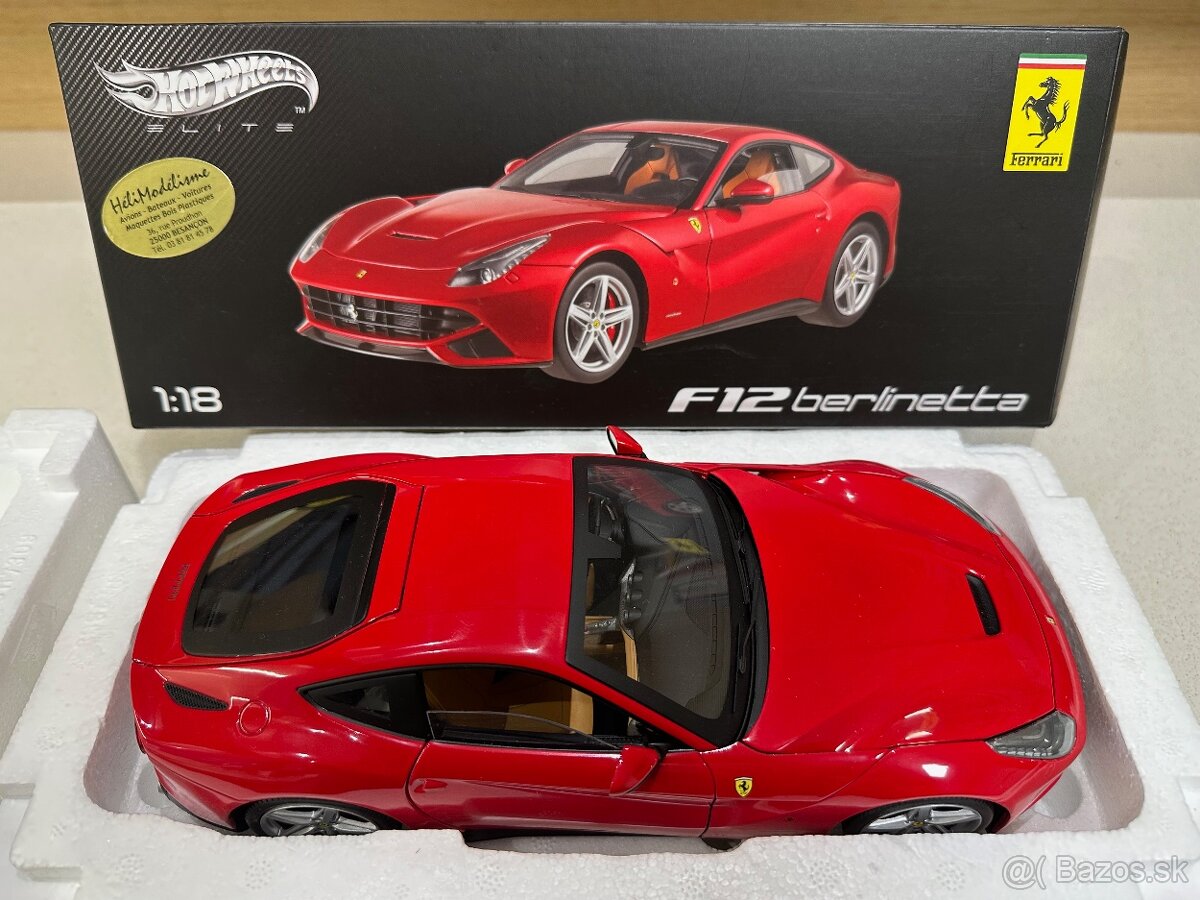 Predám Hotwheels Elite Ferrari F12 1/18