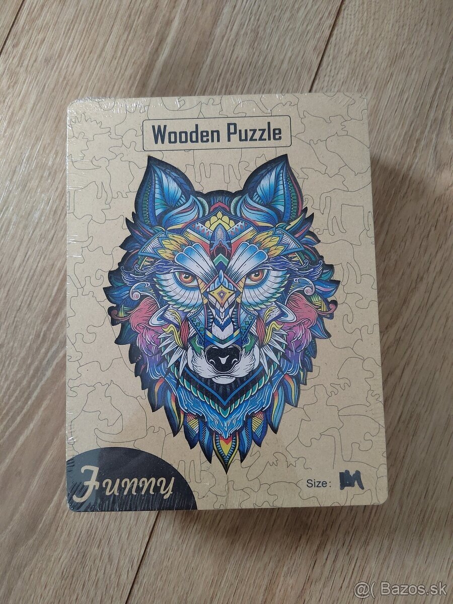 Nové drevené puzzle Vlk