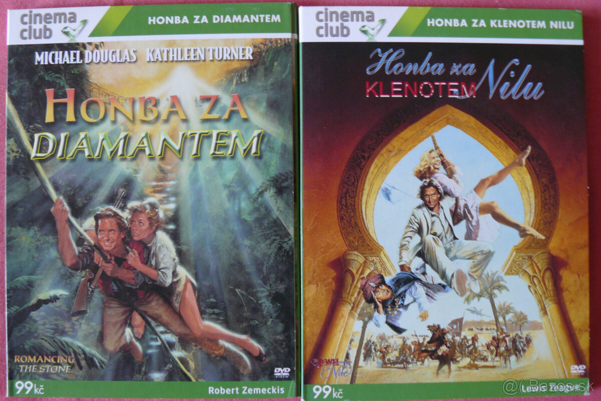 DVD filmy Honba za Diamantem a Honba za Klenotem Nilu