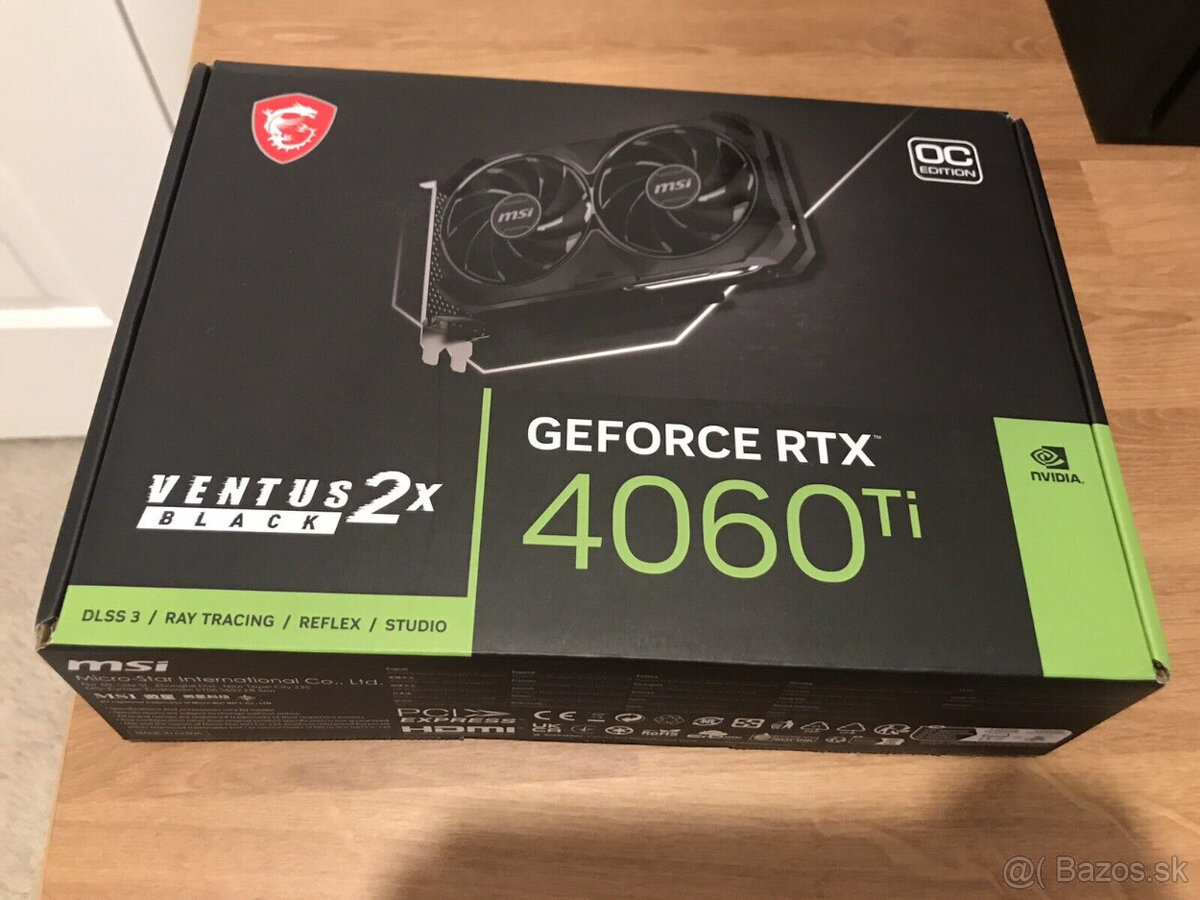 MSI GeForce RTX 4060 Ti VENTUS 2X BLACK 8G OC