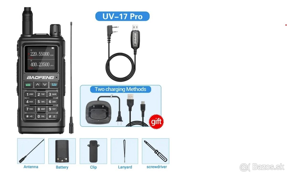 Baofeng UV-17 PRO 10W krátkovlnná vysielačka typu C