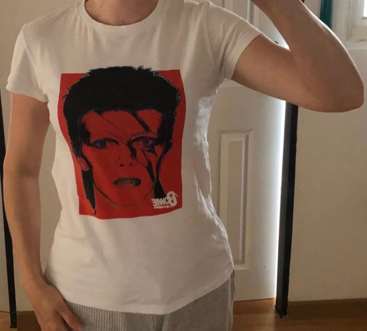 ——————Biele tričko David Bowie XXS/XS, 4 E————