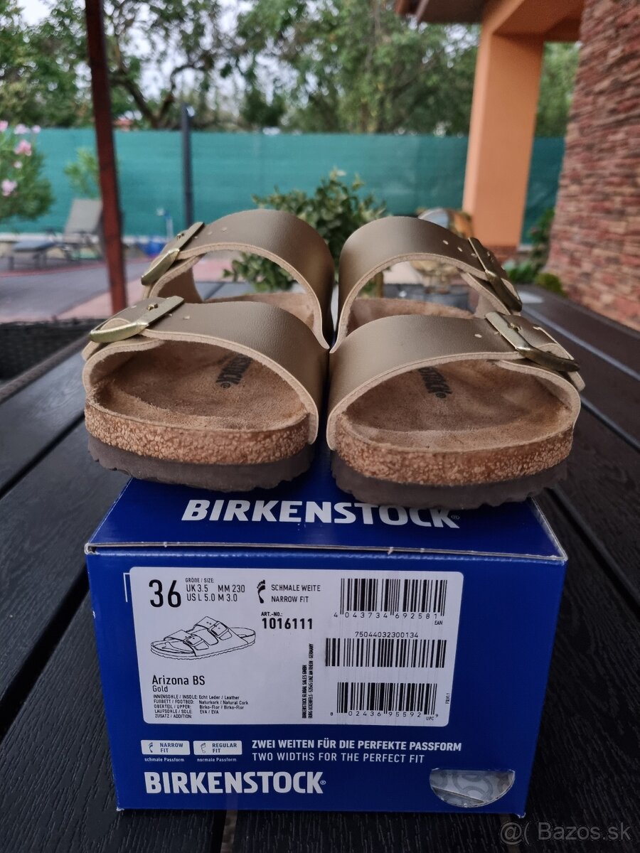 Damske kozene Birkenstock Arizona Gold c.36