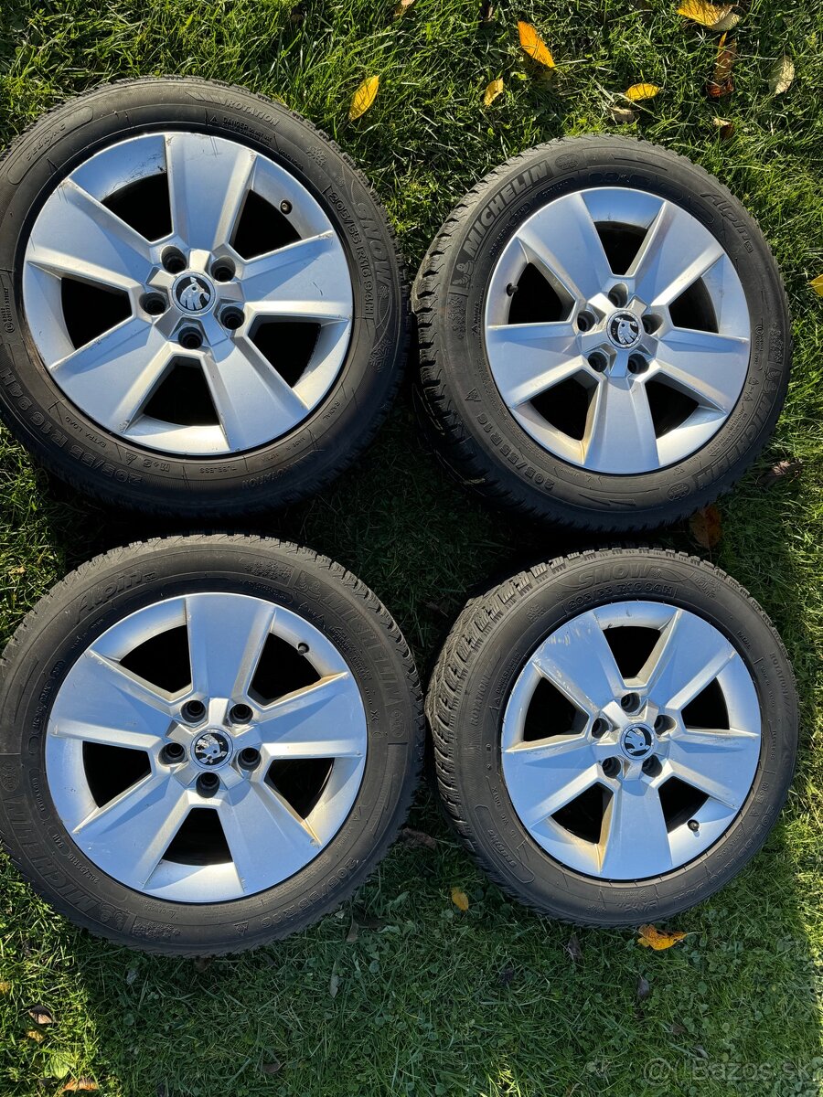 Škoda 16” 5x112, 205/55 R16 obuté zimné pneu