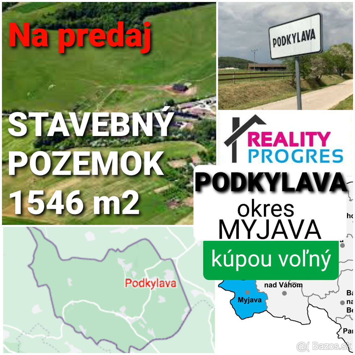 STAVEBNÝ POZEMOK 1546 m2 PODKYLAVA + UPI - KÚPOU VOĽNÝ