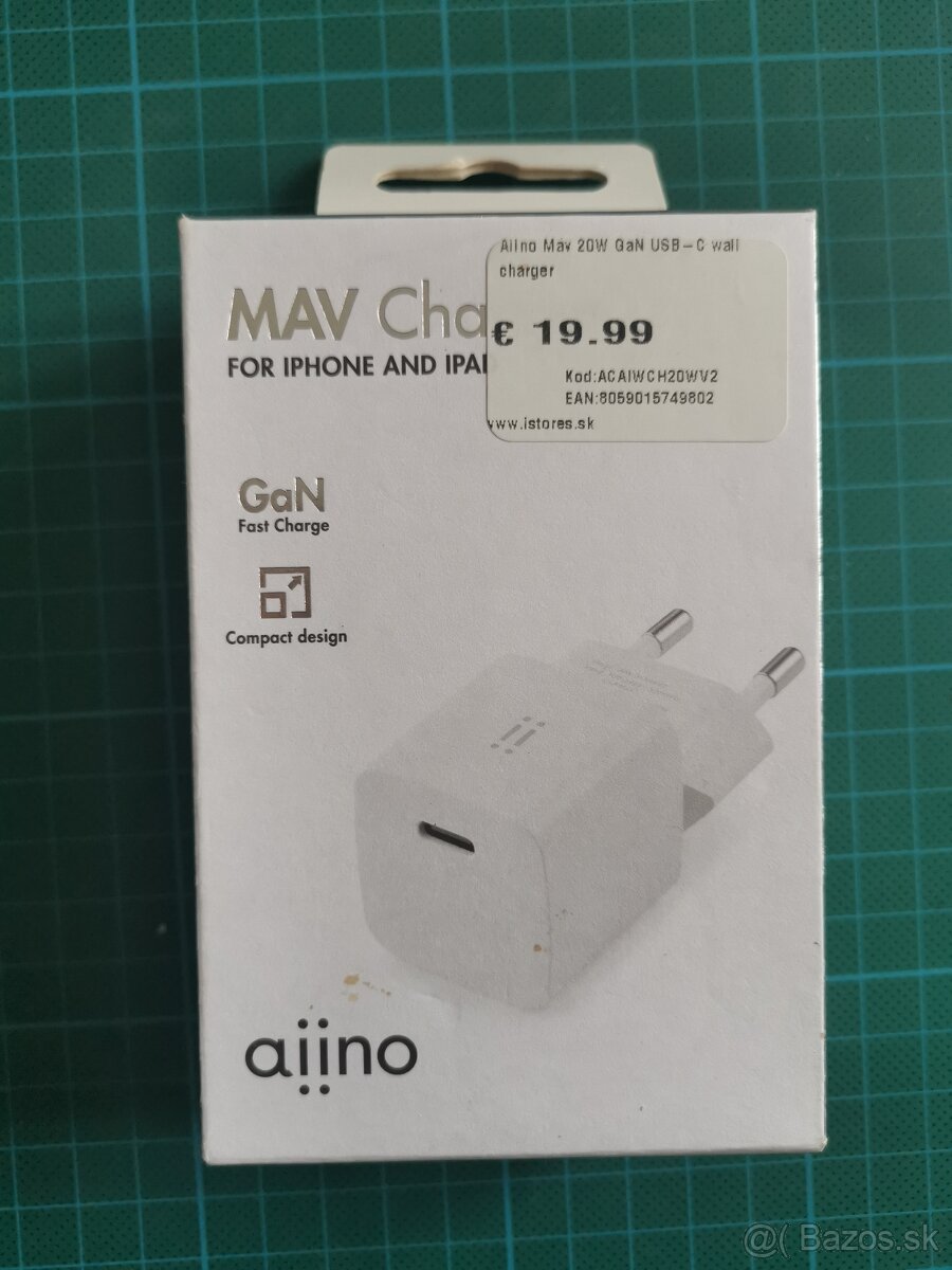 nabijacka Aiino Mav 20W GaN USB-C wall charger