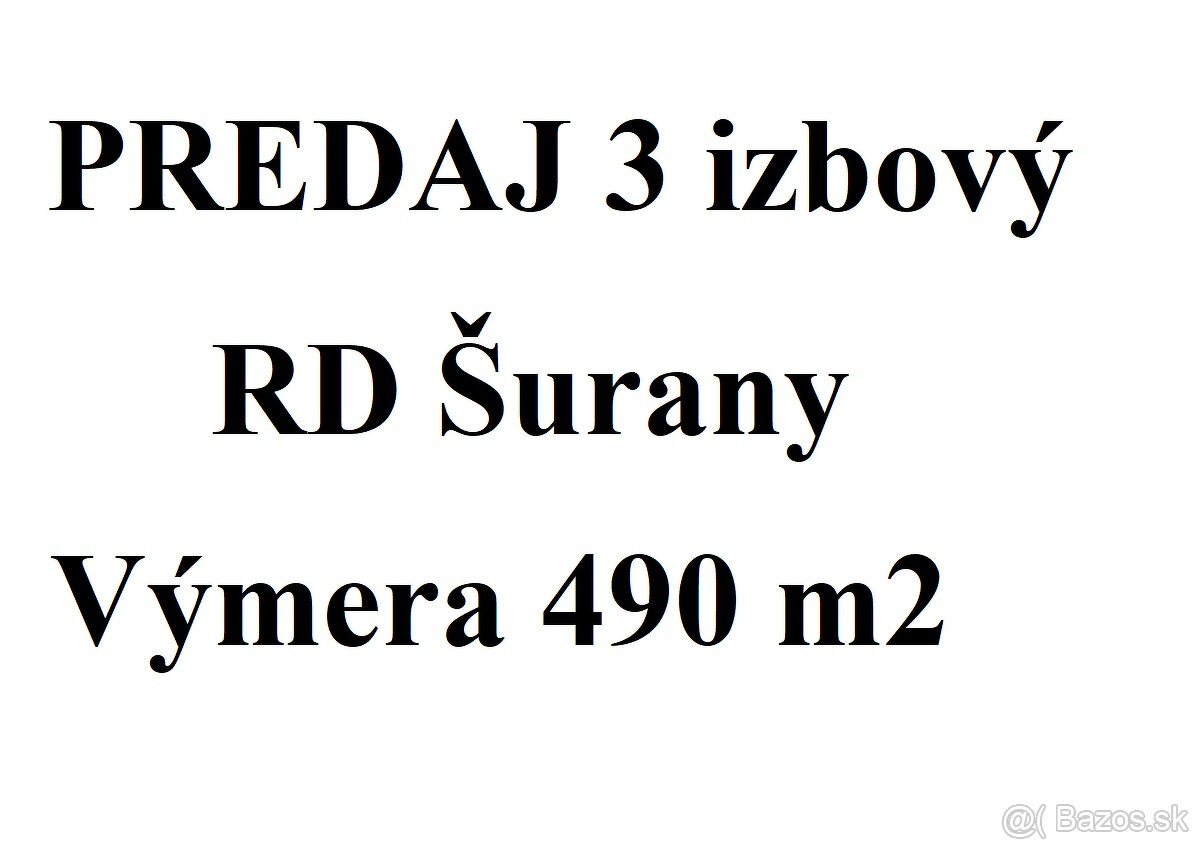 PREDAJ 3 izbový rodinný dom v meste Šurany. Výmera 492 m2.