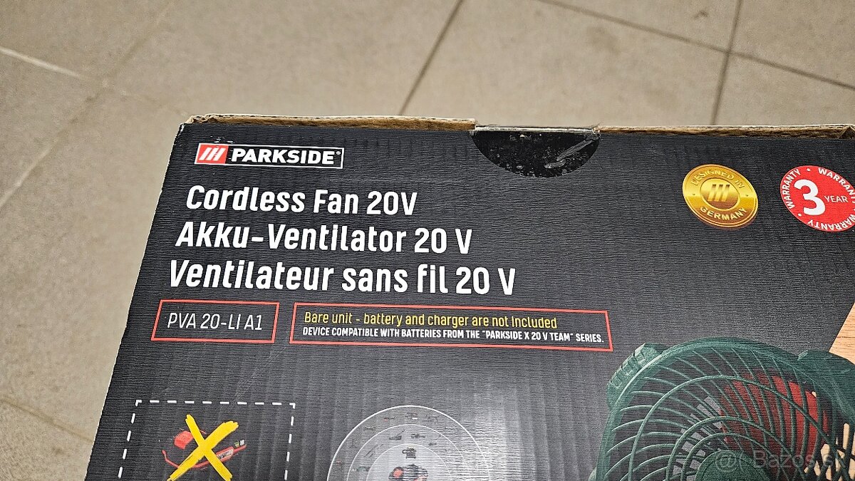 Predam aku ventilator Parkside